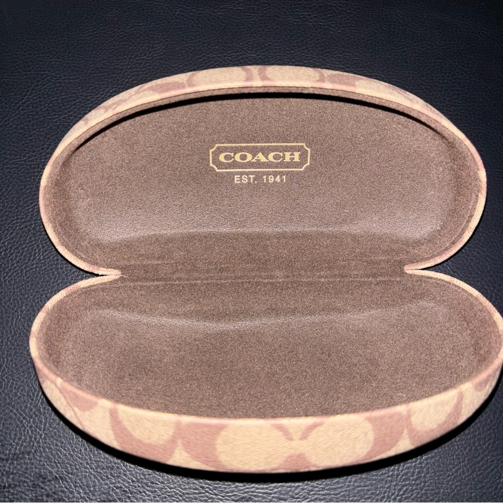 Coach Beige and Brown Patterned Eyewear Case Eyeglass Case CC - Picture 2 of 2